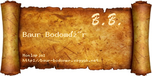 Baur Bodomér névjegykártya